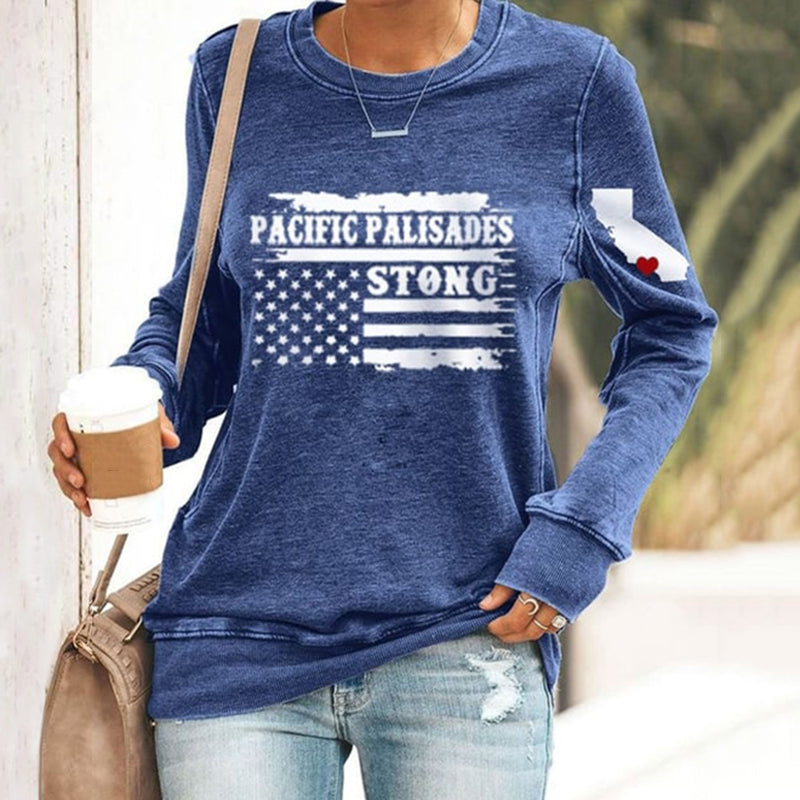 Comstylish Women's Pacific Palisades Strong Print Sweatshirt
