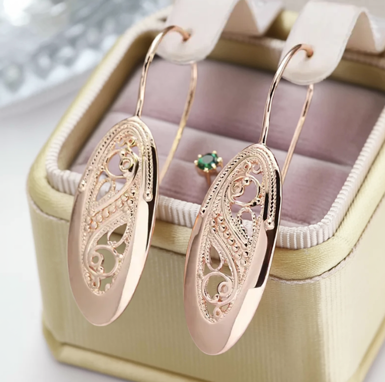 Delicate Artisan Gold Earring