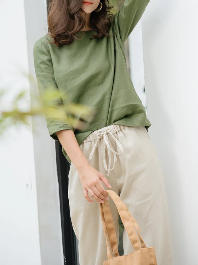 Women's Loose Linen Top