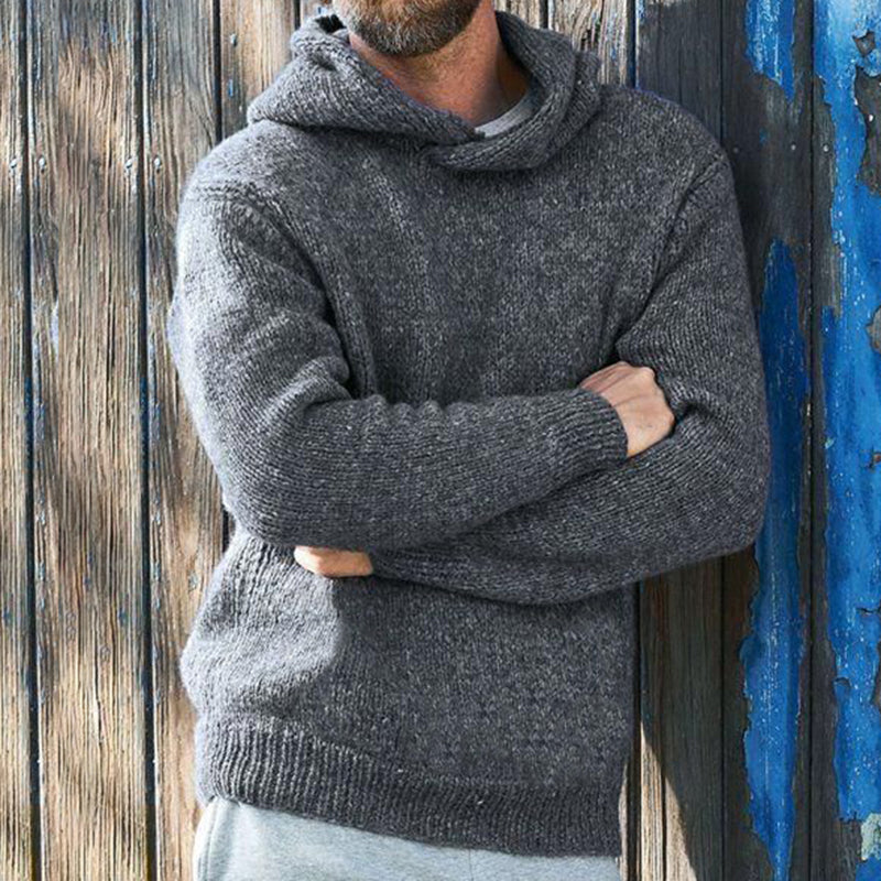 Men's Wool Blend Cozy Knit Hoodie elevenforest