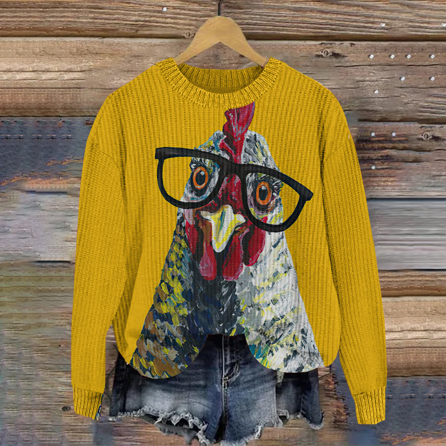 Vintage Fun Rooster Women'S Sweater artswardrobe