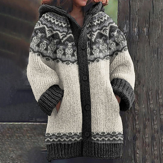 Vintage Western Sheephead Knitted Warm Sweater Cardigan elevenforest