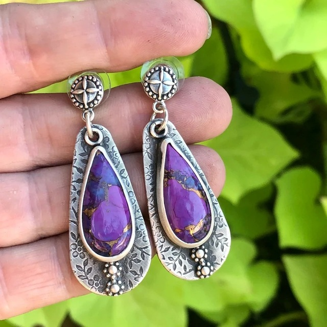 Purple Stone Earrings