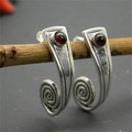 Spiral Red Stone Earrings