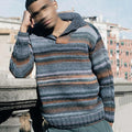Men's Vintage Ombre Knit Button Sweater elevenforest