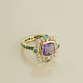 Colored Glass Gold Ring