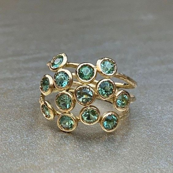 Green Inlaid Glass Ring