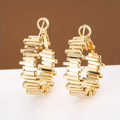 Gold Irregular Hoop Earrings