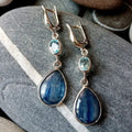 Blue Stone Drop Earrings