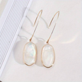 White Stone Dangling Earrings