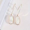 White Stone Dangling Earrings