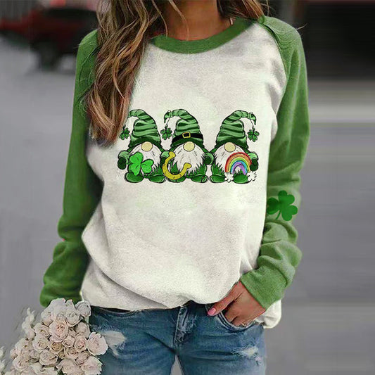 Comstylish Women's St Patrick's Day Dwarf Printing Printed Hoodie