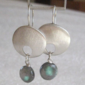 Blue Stone & Silver Plated Earrings