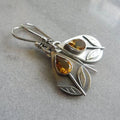 Orange Crystal Flower Earrings