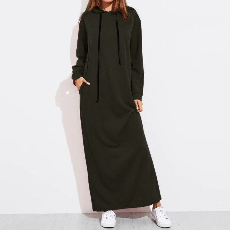 LM | Casual maxi dress with hood