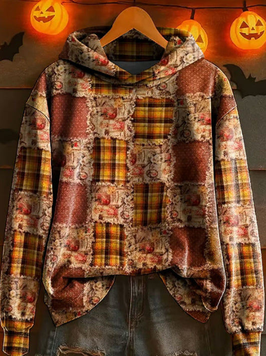 Women's Autumn Printed Hooded Sweatshirt artswardrobe