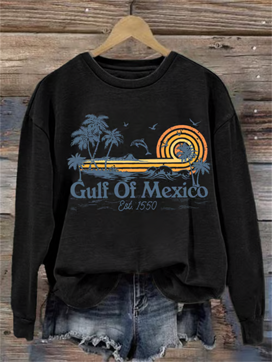 Comstylish Women's Gulf Of Mexico Printed Sweatshirt