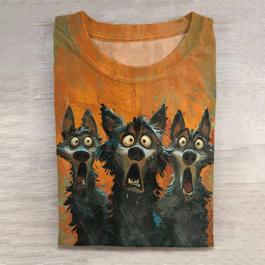 Comstylish Fun Dog Print Short Sleeve T-Shirt