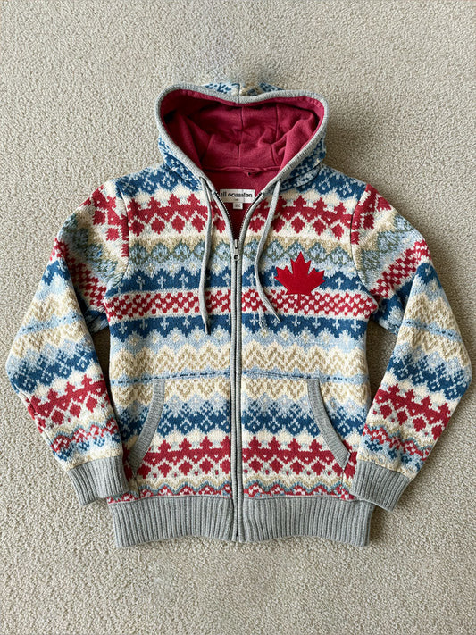 Men's Vintage Canada Maple Leaf Zipper Sweatshirt elevenforest