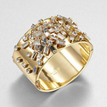 Golden Inlaid Zirconia Ring