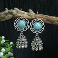 Silver Opal Bell Pendant Earrings