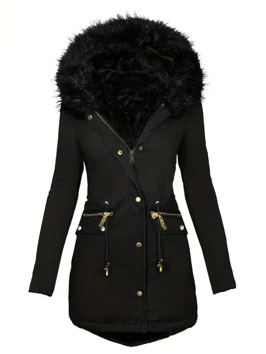 LM | Parka jacket with faux fur hood and drawstring