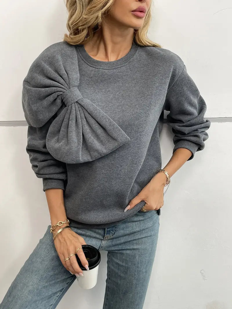 Blythe® | Oversized cotton sweater with bow