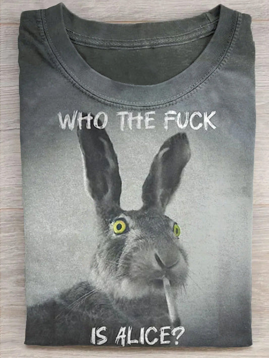 Funny Who The Fuck Art Print Casaul Short Sleeve T-shirt artswardrobe