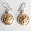 Rounded Daisy Gold Earrings