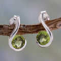 Olive Zirconia Silver Earrings