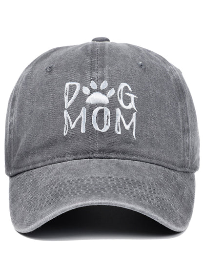 Comstylish Dog Mom Embroidered Washed Track Cap
