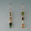 Dangling Green & Orange Earrings