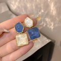 Blue & White Stone Earrings
