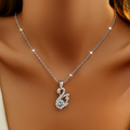 White Moissanite Swan Necklace