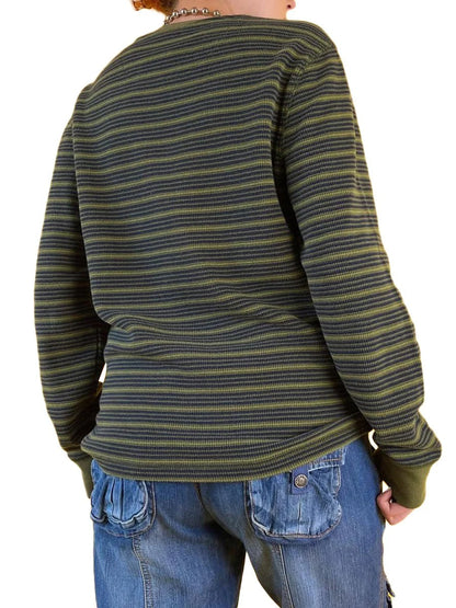 LM | MW - Striped long-sleeved shirt with round neckline