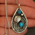 Blue Stone Drop Necklace