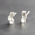 Silver Cube Earrings