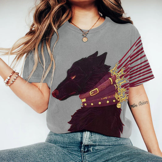 Comstylish Dog On Leash Art Graphic T-Shirt