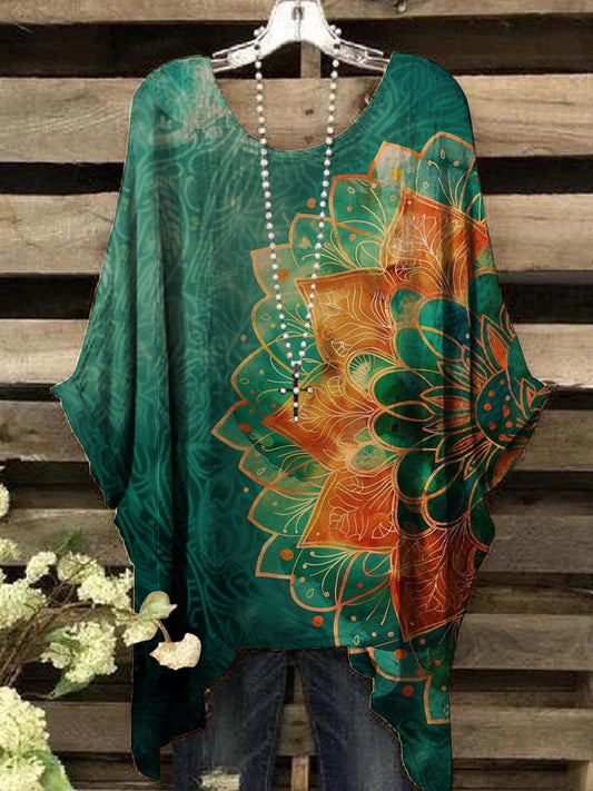 Women's Vintage Floral Print Casual Top