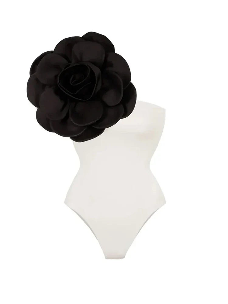 Black Floral Swimsuit
