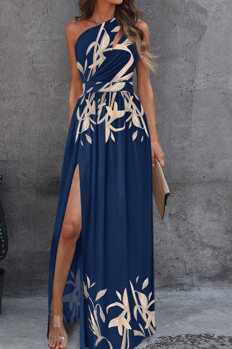 Blau mit Drucken