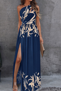 Blau mit Drucken