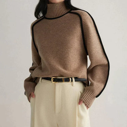LM | Coffee Sweater with high neckline
