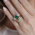 Green Crystal Ring Set