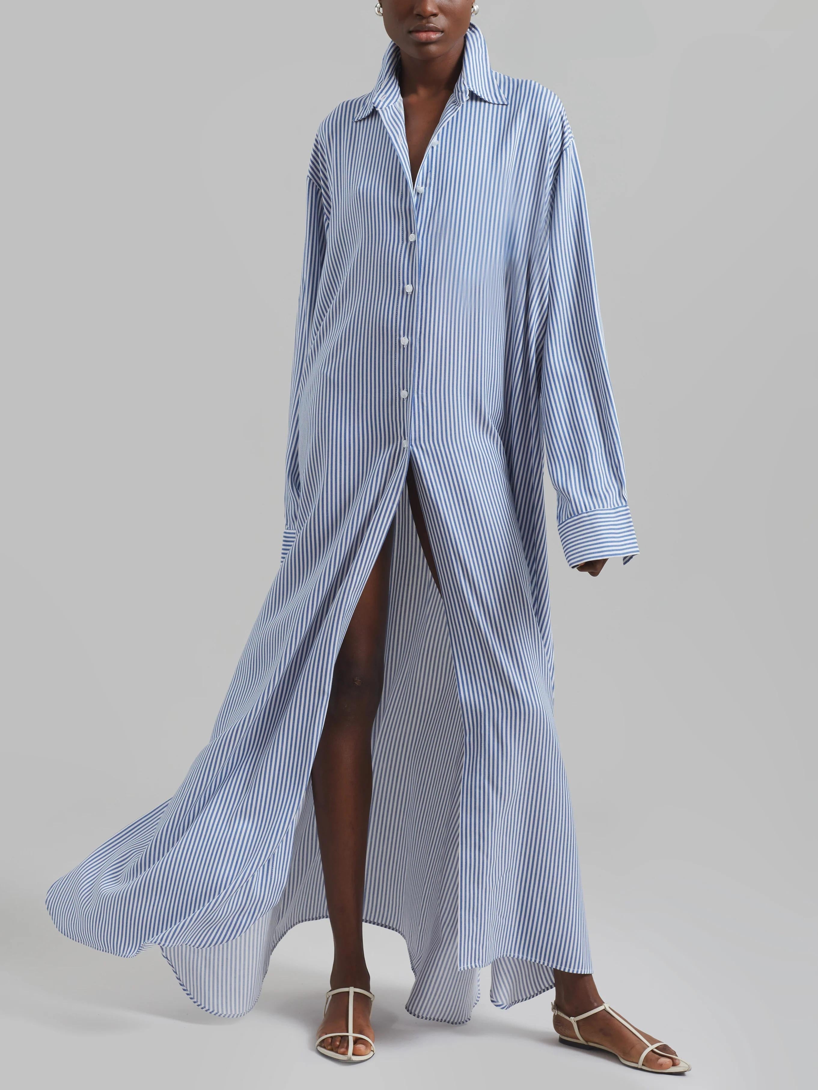 White/Blue Stripe