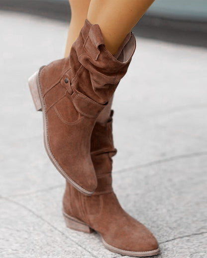 LM | Mid-calf boots with strap detail
