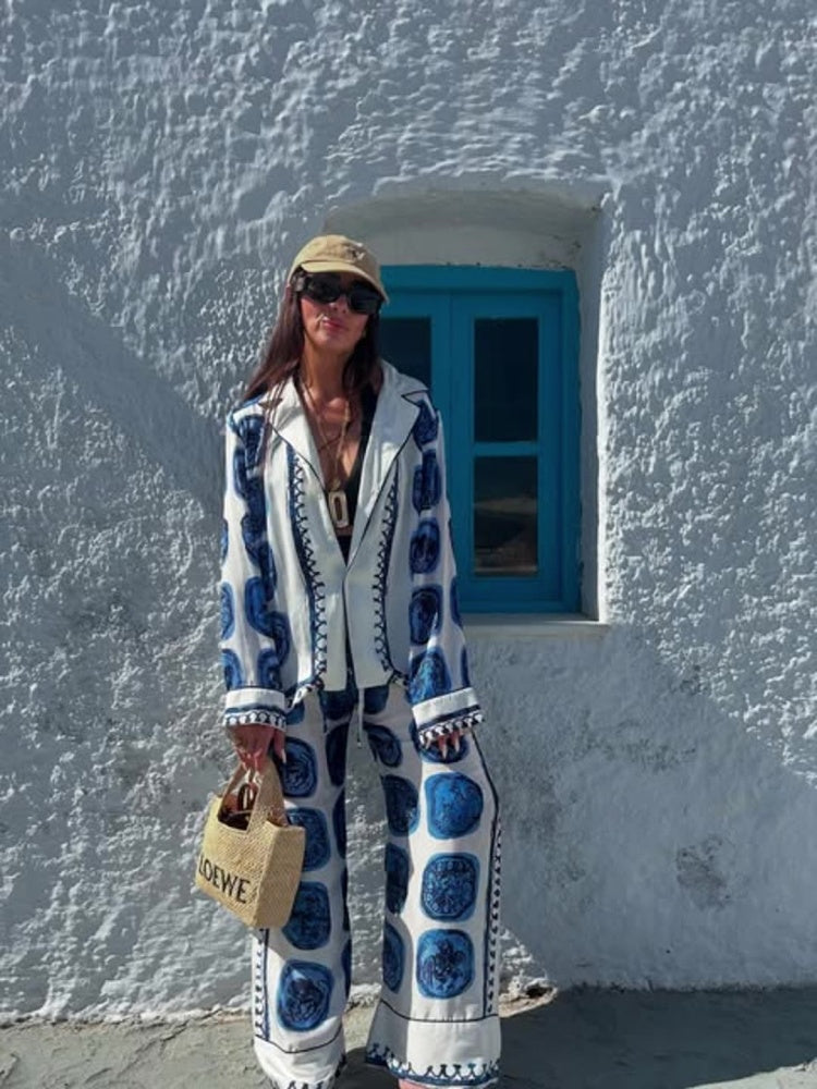 Blue and white checkered