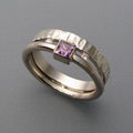 Purple Cubic Zirconia Silver Ring