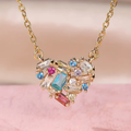 Colorful Crystal Heart Necklace