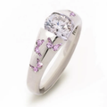 Purple Butterfly Zirconia Ring